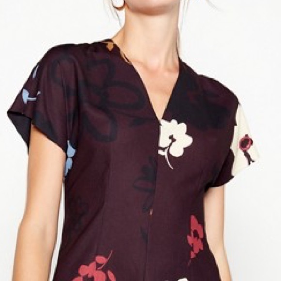 RJR.John Rocha - Plum floral print side pleat midi - Picture 3 of 8